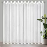 Firana na przelotkach 300x250 KELLY biała o strukturze delikatnego deszczyku z błyszczącą srebrną nicią - 8