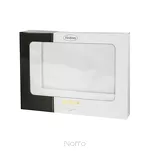 Obrus elegancki 145x350 MADELE biały zdobiony srebrną lamówką - 6