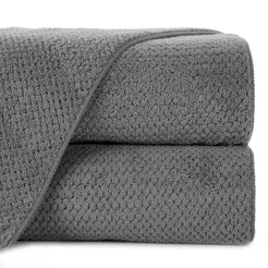 Ręcznik szybkoschnący 70x140 ZOE 1 stalowy z mikrofibry o ryżowej strukturze