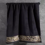 Ręcznik 50x90 EVA 23 Eva Minge czarny z drukowaną bordiurą z wzorem zwierzęcym - 5