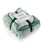 Koc 170x210 KOALA zielony biały wzór miękkiego baranka - 3