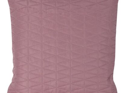 Poszewka jednokolorowa 40x40 BONI 3 różowa pikowana w geometryczny wzór trójkątów