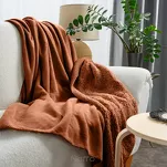 Koc jednokolorowy 150x200 TEDY ceglany imitujący buklę - 7