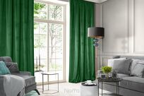 Zasłona na taśmie 140x270 ROSA welwetowa ciemna zieleń Design 91 - 15