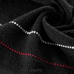 Ręcznik 30x50 SUZI czarny z kontrastującą stebnowaną bordiurą w delikatne paseczki 500 g/m2 - 3