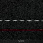 Ręcznik 30x50 SUZI czarny z kontrastującą stebnowaną bordiurą w delikatne paseczki 500 g/m2 - 2