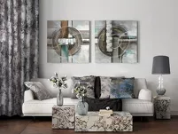 Zasłona na przelotkach 140x250 ESTER welwetowa brązowa z przecieranym wzorem - 10