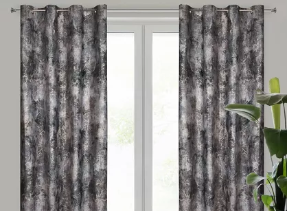 Zasłona na przelotkach 140x250 ESTER welwetowa brązowa z przecieranym wzorem