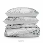 Pościel satynowa 140x200 SPRING 104 biała stalowa z wzorem bananowców z kolekcji Classic - 7