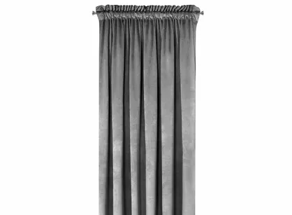 Zasłona na taśmie 135x300 ROSA welwetowa stalowa Design 91