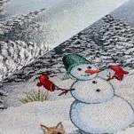 Nakładka świąteczna 100x100 1154 gobelinowa srebrna z zimową scenerią i połyskującą srebrną nicią - 2