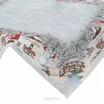 Nakładka świąteczna 100x100 1154 gobelinowa srebrna z zimową scenerią i połyskującą srebrną nicią - 4