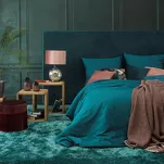 Pościel satynowa 220x200 DINA jednokolorowa gładka turkusowa z kolekcji Diva Line - 4