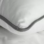 Pościel z makosatyny 220x200 LUNARA biała stalowa z ozdobnym sznurem pasmanteryjnym - 4