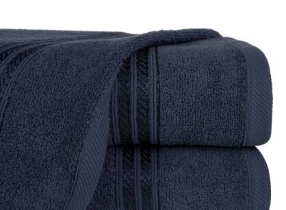 Ręcznik bawełniany 30x50 LORI granatowy z delikatną bordiurą z błyszczącą nicią