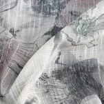 Zasłona na przelotkach 140x260 FRIDA srebrna różowa w stylu eko wzór kwiatowy - 3