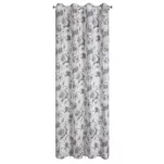 Zasłona na przelotkach 140x260 FRIDA srebrna różowa w stylu eko wzór kwiatowy - 10