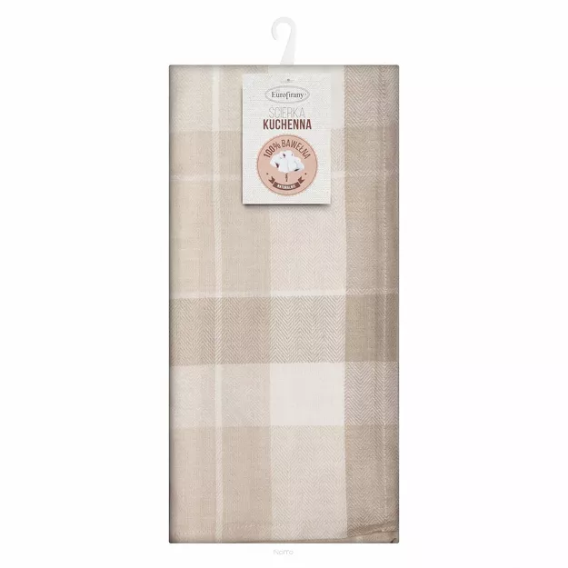 Komplet ścierek kuchennych 2x50x70 MONA beżowe w kratkę z bawełny