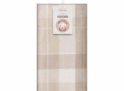 Komplet ścierek kuchennych 2x50x70 MONA beżowe w kratkę z bawełny