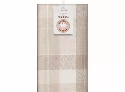 Komplet ścierek kuchennych 2x50x70 MONA beżowe w kratkę z bawełny