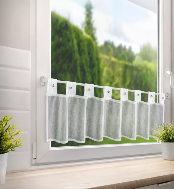 Zazdrostka na szelkach 150x30 SEVILLA biała gładka z kryształkami