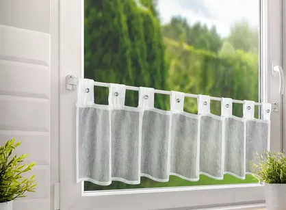 Zazdrostka na szelkach 150x30 SEVILLA biała gładka z kryształkami