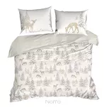 Pościel świąteczna 220x200 FAWN biało beżowa wzór sarenek z bawełny renforce - 4