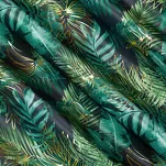 Zasłona na przelotkach 140x250 DAVOS welwetowa czarna ze złotym nadrukiem egzotycznych liści - 6