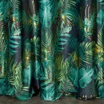 Zasłona na przelotkach 140x250 DAVOS welwetowa czarna ze złotym nadrukiem egzotycznych liści - 7