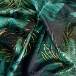 Zasłona na przelotkach 140x250 DAVOS welwetowa czarna ze złotym nadrukiem egzotycznych liści - 8