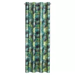 Zasłona na przelotkach 140x250 DAVOS welwetowa czarna ze złotym nadrukiem egzotycznych liści - 11