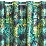 Zasłona na przelotkach 140x250 DAVOS welwetowa czarna ze złotym nadrukiem egzotycznych liści - 4