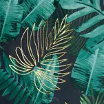 Zasłona na przelotkach 140x250 DAVOS welwetowa czarna ze złotym nadrukiem egzotycznych liści - 2