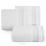 Ręcznik 70x140 NESSY biały z szeroką żakardową bordiurą  przetykaną metaliczną nicią 500 g/m2  - 4