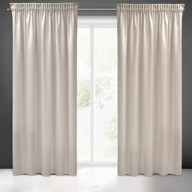 Zasłona na taśmie 140x270 SIBEL welwetowa Pierre Cardin beżowa jednokolorowa