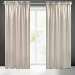 Zasłona gotowa na taśmie 140x270 SIBEL welwetowa Pierre Cardin beżowa jednokolorowa