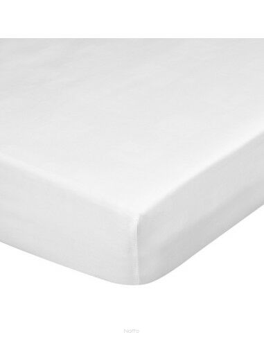 Prześcieradło z satyny bawełnianej z gumką DINA białe 220x200 z kolekcji Diva Line