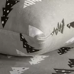 Pościel świąteczna 220x200 LENON stalowo biała wzór choinek z flaneli - 5