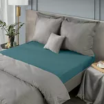 Prześcieradło z satyny bawełnianej z gumką NOVA 3 petrol 220x200 - 3