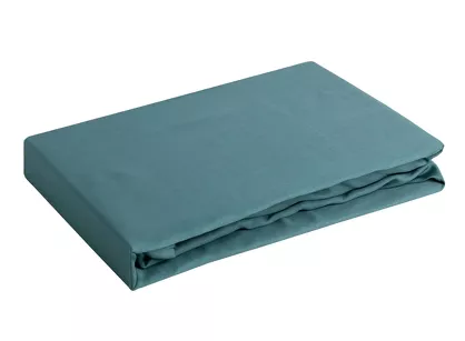 Prześcieradło z satyny bawełnianej z gumką NOVA 3 petrol 220x200