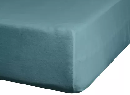 Prześcieradło z satyny bawełnianej z gumką NOVA 3 petrol 220x200