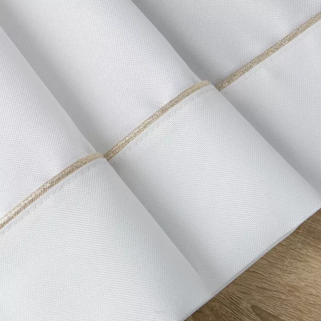 Nakładka elegancka 85x85 MADELE biała zdobiona złotą lamówką