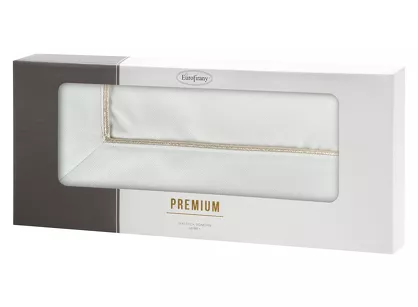 Nakładka elegancka 85x85 MADELE biała zdobiona złotą lamówką