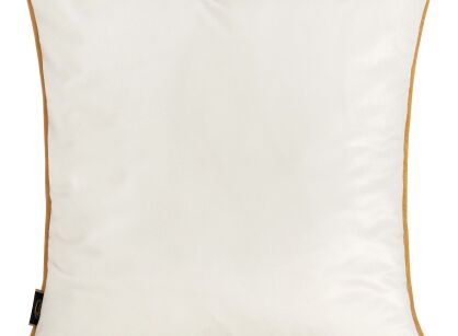Poszewka welwetowa 45x45 VELVET 56 jednokolorowa biała zdobiona kontrastową lamówką