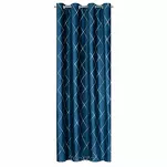 Zasłona gotowa na przelotkach 140x250 MARGO welwetowa Pierre Cardin granatowa zdobiona złotym haftem w romby - 11