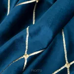 Zasłona gotowa na przelotkach 140x250 MARGO welwetowa Pierre Cardin granatowa zdobiona złotym haftem w romby - 5