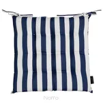 Poduszka 40x40 GARDEN granatowa wzór w pasy siedzisko na krzesło pikowana z troczkami wodoodporna - 2