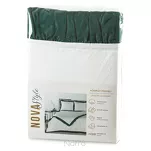 Pościel bawełniana 160x200 ELIZA biała zdobiona ozdobną ciemno zieloną falbanką z kolekcji Nova Style - 2