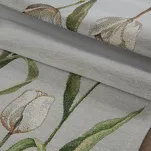 Bieżnik gobelinowy 40x100 4041 popielaty zdobiony wzorem tulipanów - 4