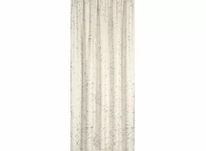 Zasłona gotowa na taśmie 140x270 DORI welwetowa kremowa zdobiona metalicznym nadrukiem marmurku
